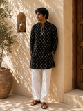 Black Gold Buti Mirror Work Navratri Kurta